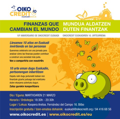 Invitación 10 Aniversario Oikocredit Euskadi